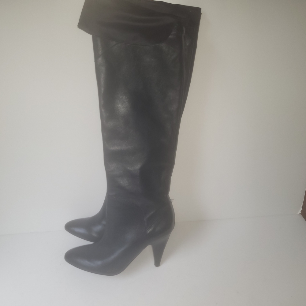 Guess Black Over the Knee Leather Boots